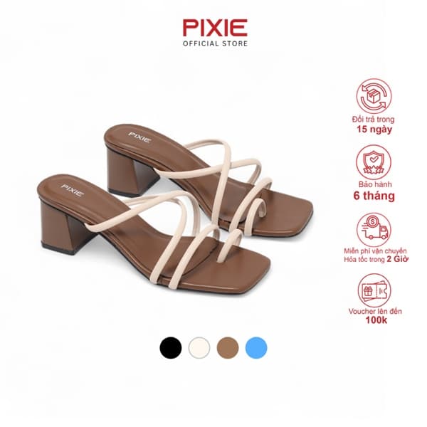 Guốc Cao Gót 5CM Mũi Vuông Xỏ Ngón H314