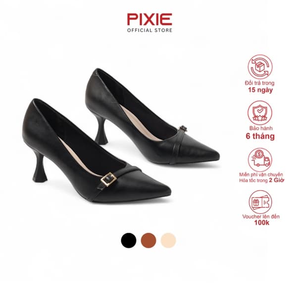 Giày Cao Gót 7cm Phối Khoá Nhỏ H354