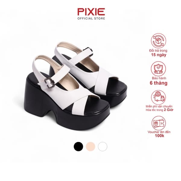 Giày Sandal Đế Xuồng 10cm Quai Chéo H356