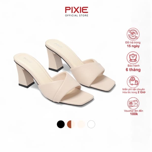 Guốc Cao Gót 7cm Quai Ngang H090