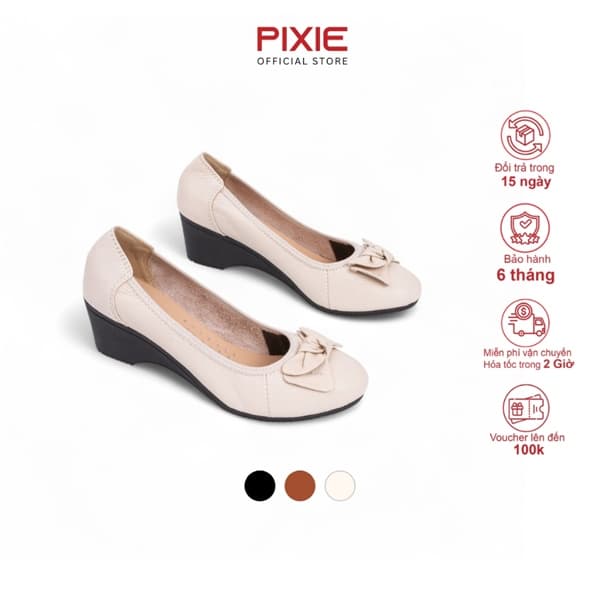 Giày Búp Bê Đế Xuồng 5cm Da Thật Êm Chân X461