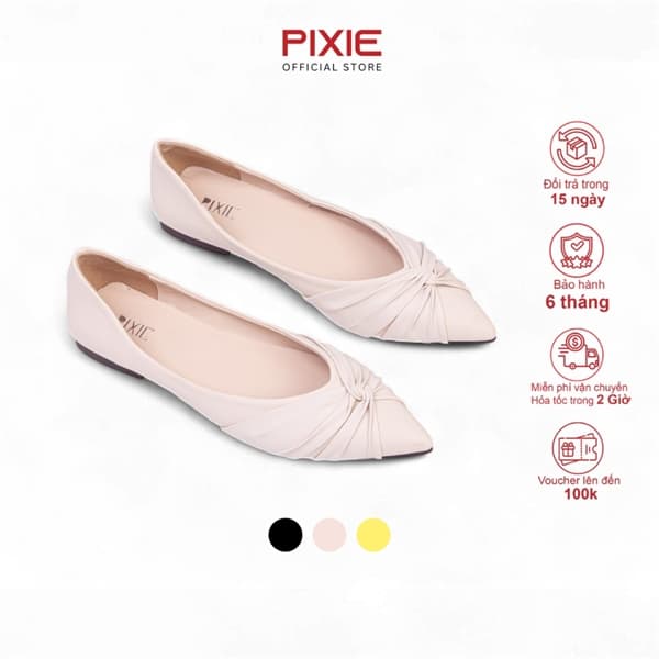 Giày Búp Bê Đế Mềm Nơ Xoắn X717