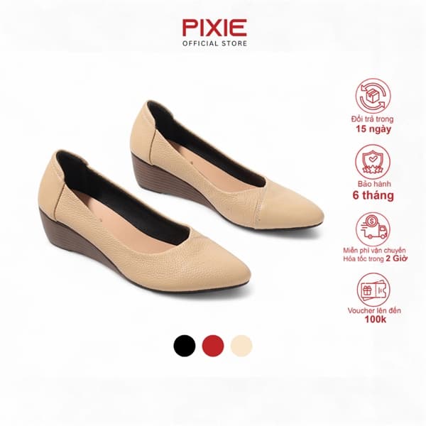 Giày Búp Bê Đế Xuồng Da Thật 5cm Mũi Nhọn X783