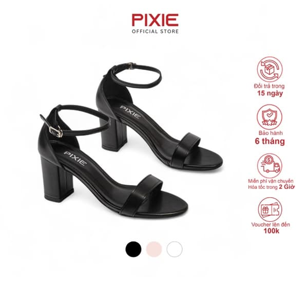 Giày Sandal Cao Gót 7cm Đế Vuông X848