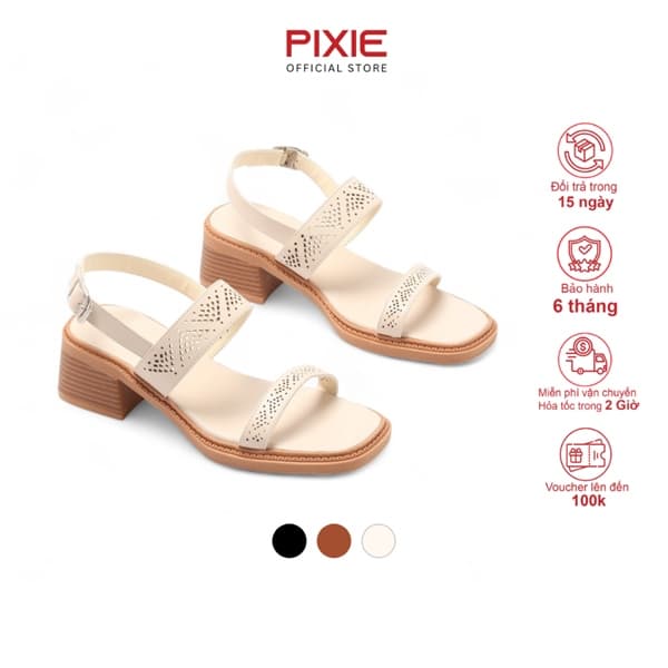 Giày Sandal 5cm 2 Quai Cutout Laser H401