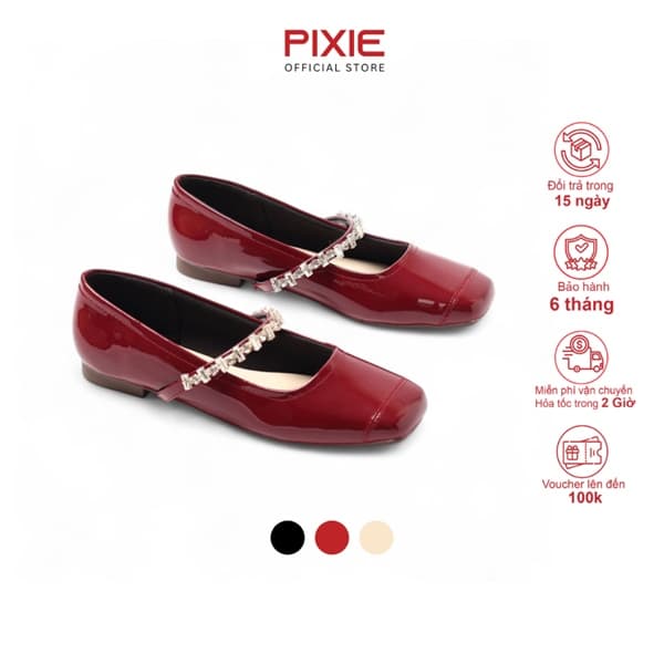 Giày Bệt Quai Đá Pixie Ballerina H397