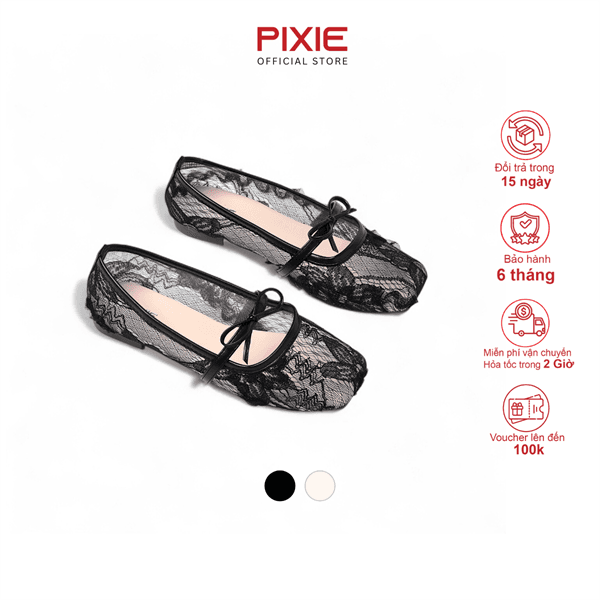 Giày Búp Bê Bệt Voan Lưới Pixie Ballerina H408